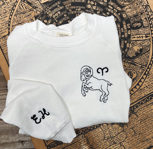 Choose Your Horoscope with your Initial Sweatshirts (16Colors)