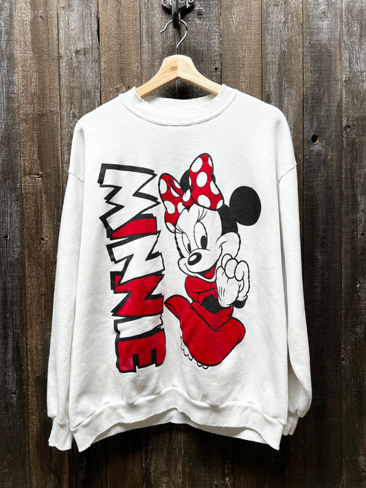 Vintage Minnie Sweatshirt-M, L- Customize Your Embroidery Wording