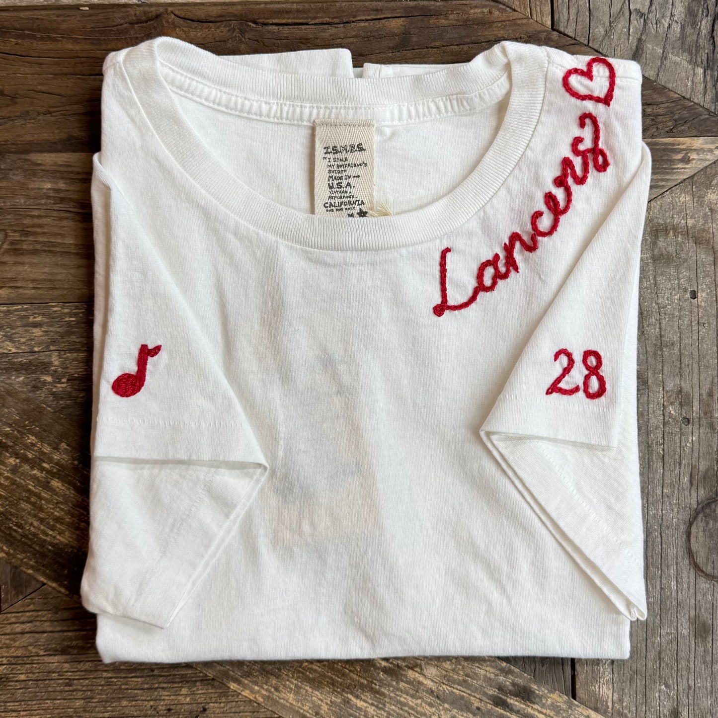 S/S TEE SPORTS LOGO WITH PERSONALIZED HAND EMBROIDERY
