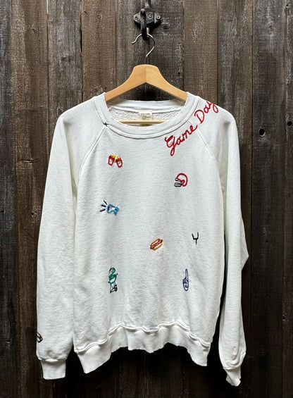 GAME DAY ALLOVER LOGO SWEATS -Customize Your Embroidery Wording (15 Colors)