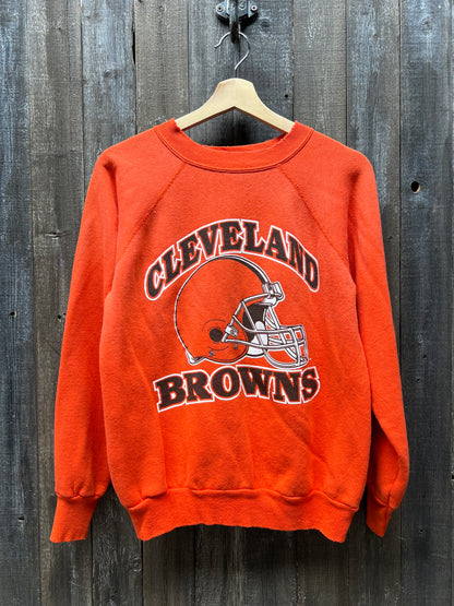 Vintage Cleveland Browns Sweatshirt -S-Customize Your Embroidery Wording