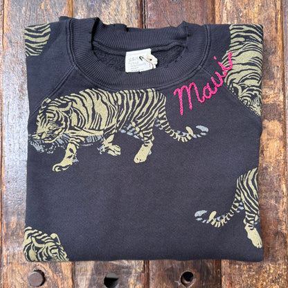 Animal Print Allover Graphic Sweatshirt -Customize Your Embroidery Wording (2 Colors)