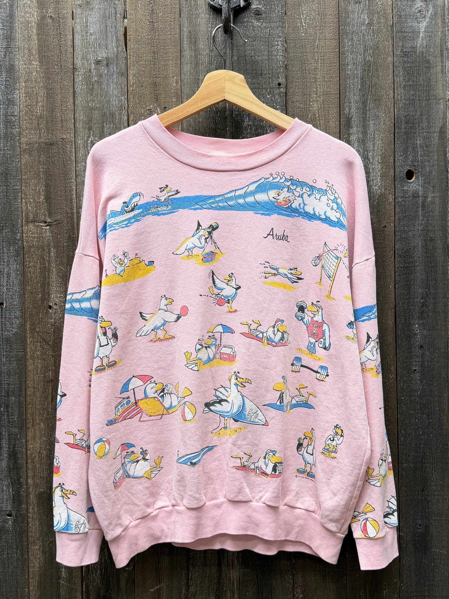 Vintage Allover Sweatshirt -OS-Customize Your Embroidery Wording