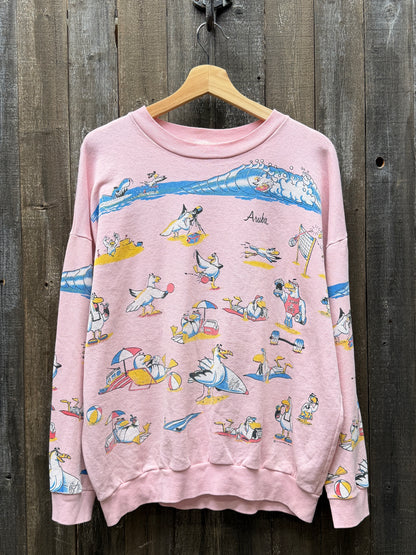 Vintage Allover Sweatshirt -OS-Customize Your Embroidery Wording