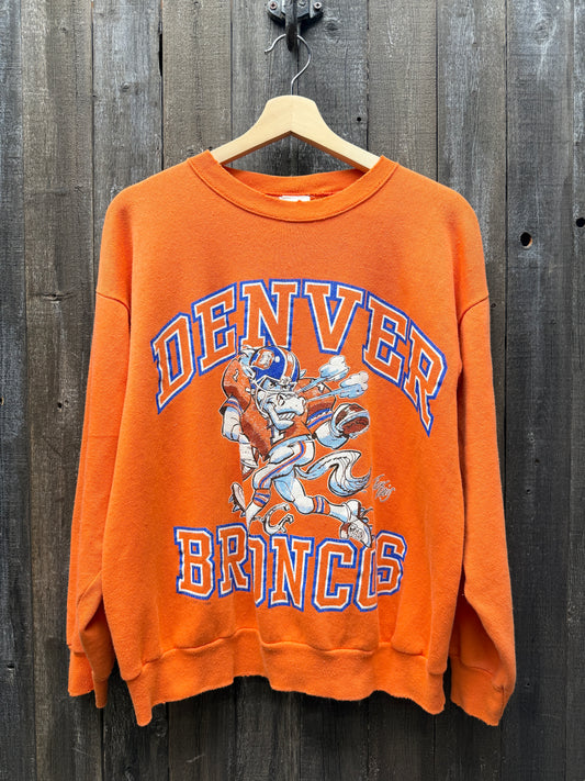 Vintage Denver Broncos Sweatshirt -M-Customize Your Embroidery Wording