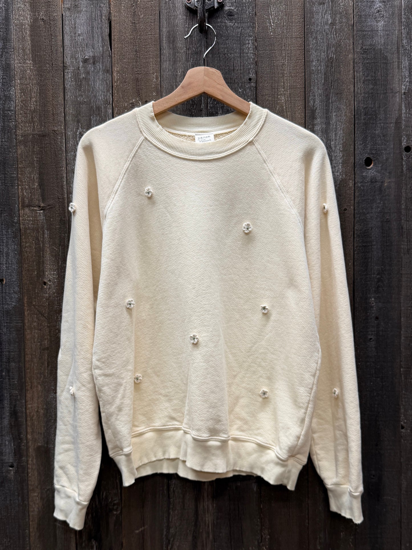 PEDAL BLOOM ALLOVER MINI FLOWER PATCH SWEATSHIRT WITH CUSTOM HAND EMBROIDERY(6 Colors)