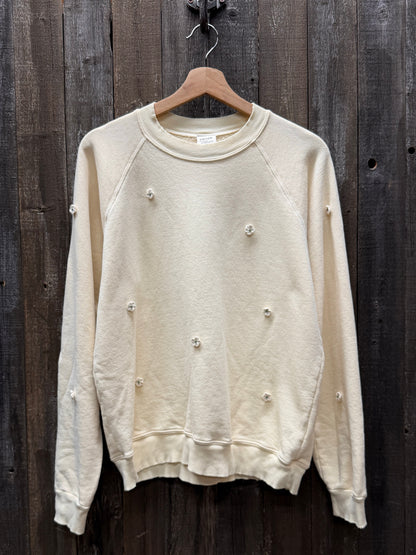 PEDAL BLOOM ALLOVER MINI FLOWER PATCH SWEATSHIRT WITH CUSTOM HAND EMBROIDERY(6 Colors)