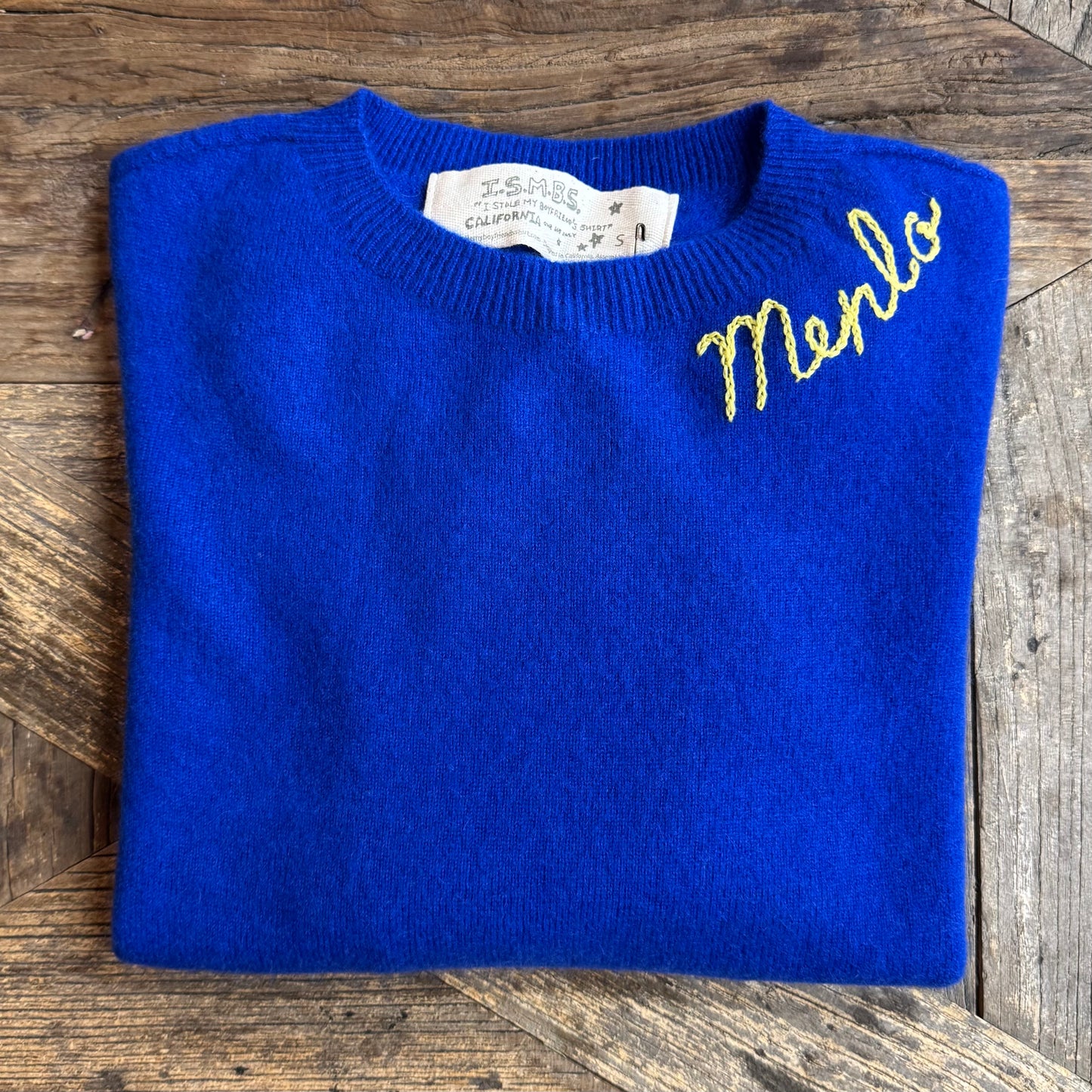 100% Cashmere Sweater - Customize Your Embroidery Wording(12 Colors)