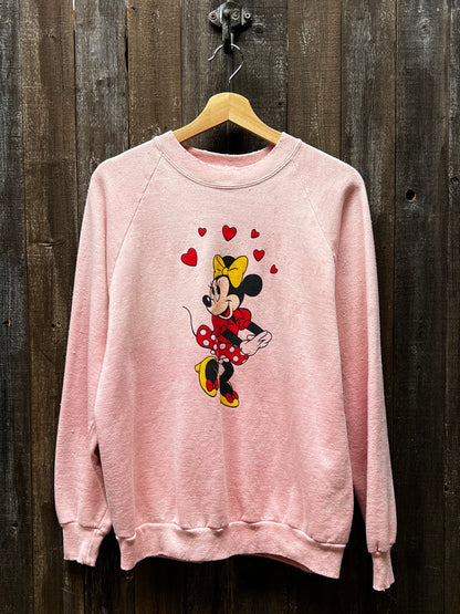 Vintage Minnie Sweatshirt-L- Customize Your Embroidery Wording