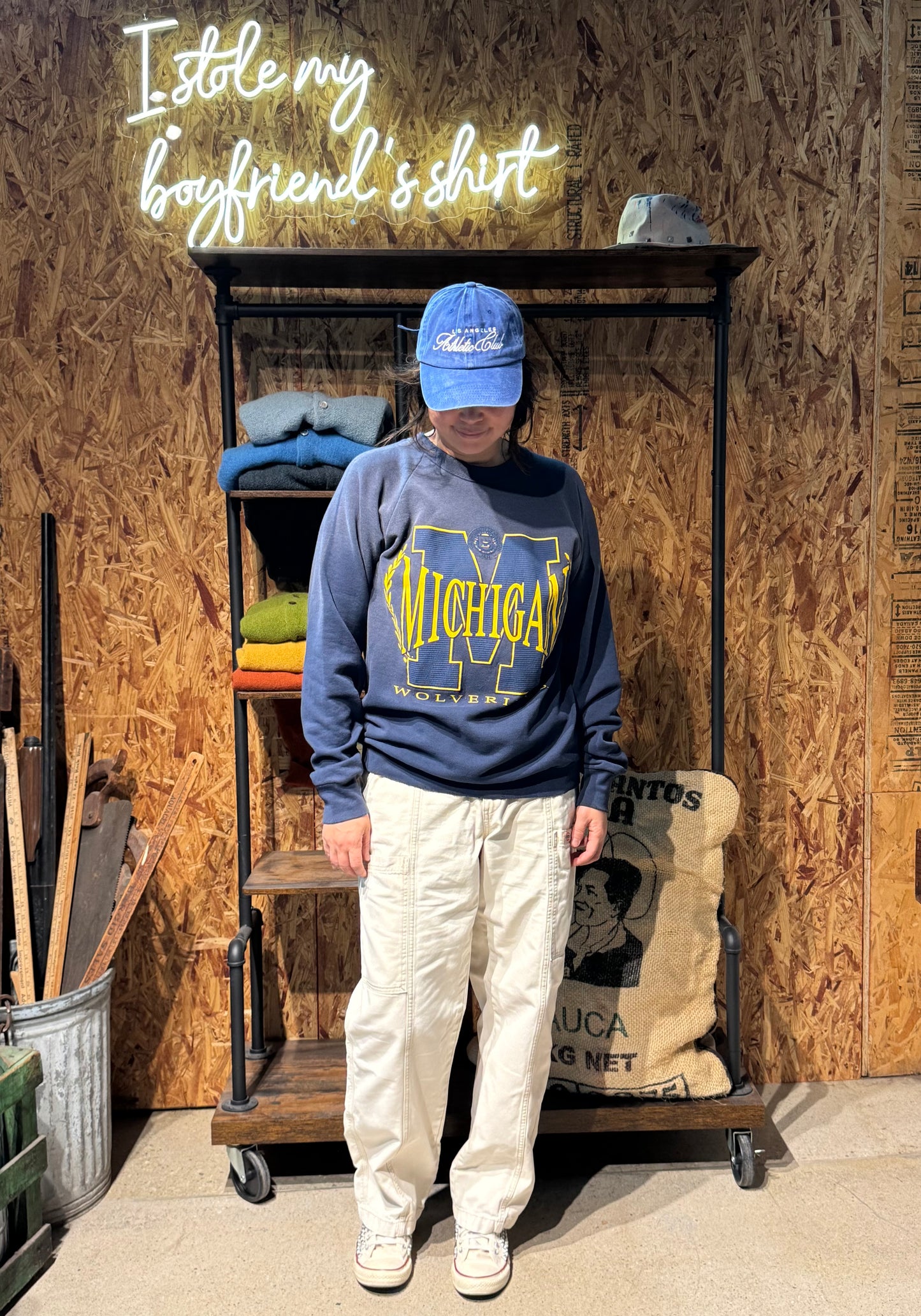 Vintage Michigan Wolverines Sweatshirt -M/L-Customize Your Embroidery Wording