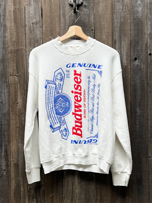 Vintage Budweiser Sweatshirt -S-Customize Your Embroidery Wording
