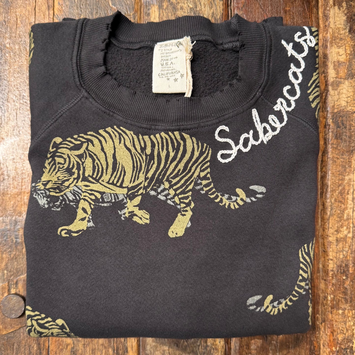 Animal Print Allover Graphic Sweatshirt -Customize Your Embroidery Wording (2 Colors)