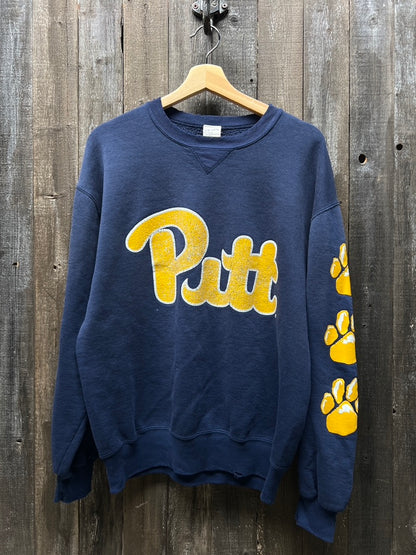 Vintage Pitt Sweatshirt -L-Customize Your Embroidery Wording