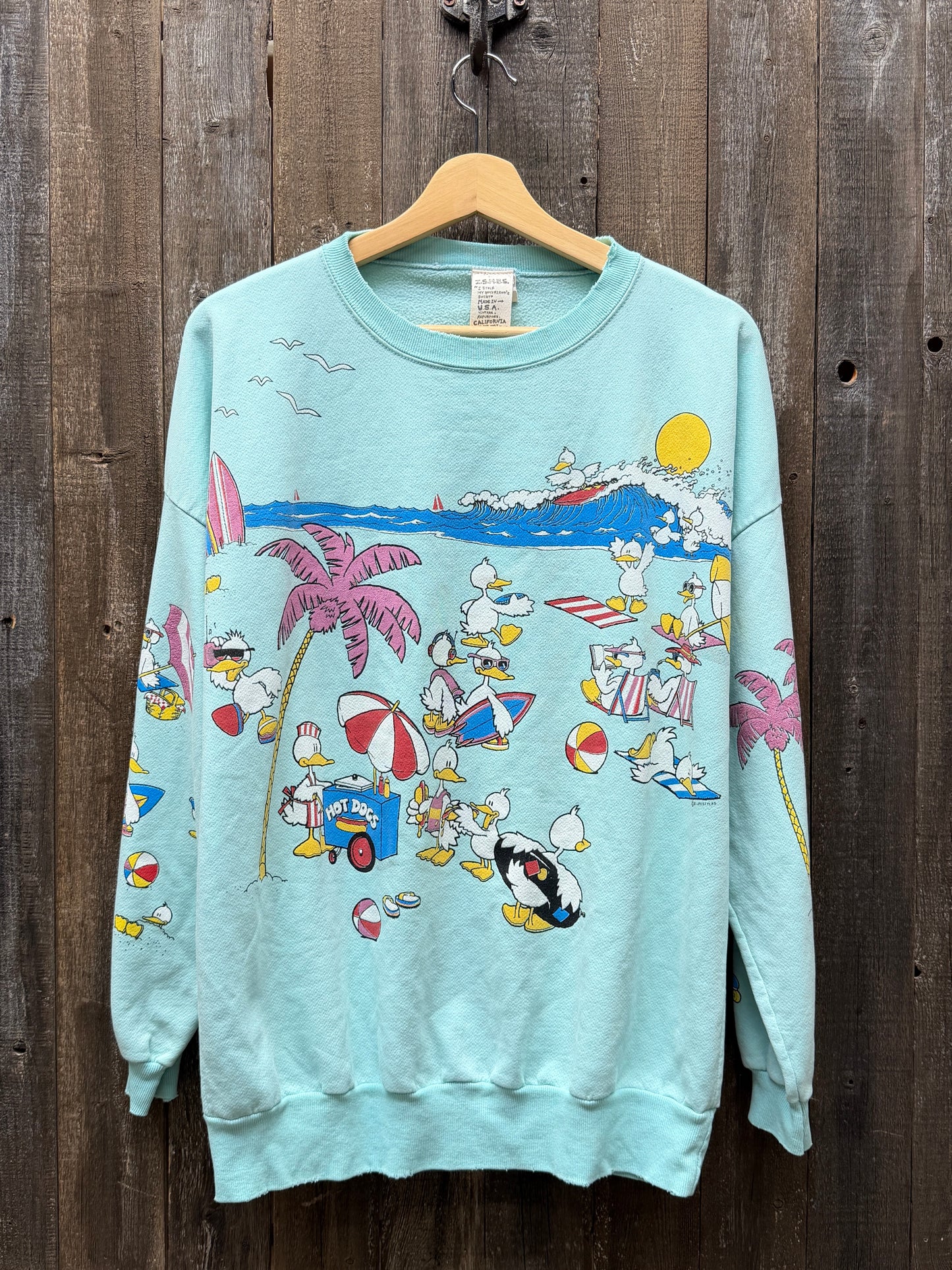 Vintage Allover Sweatshirt -OS-Customize Your Embroidery Wording