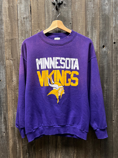 Vintage Minnesota Vikings Sweatshirt -S-Customize Your Embroidery Wording