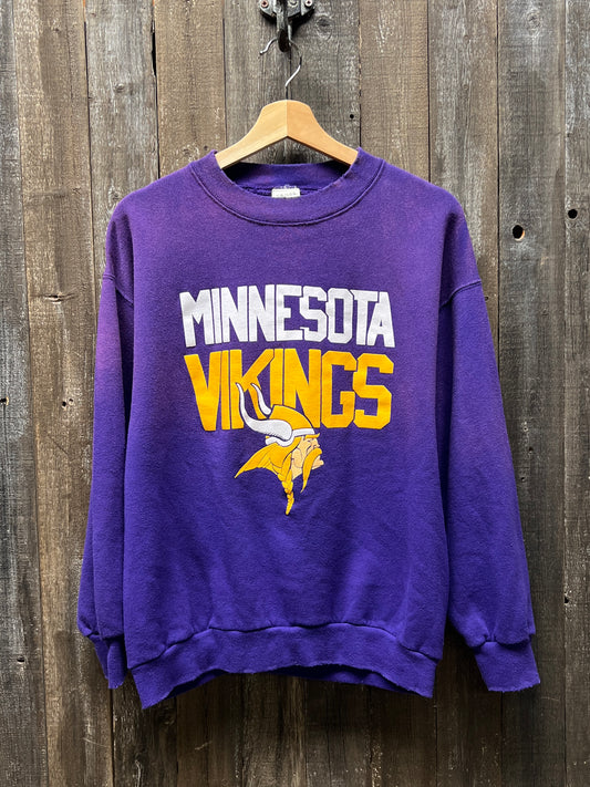 Vintage Minnesota Vikings Sweatshirt -S-Customize Your Embroidery Wording