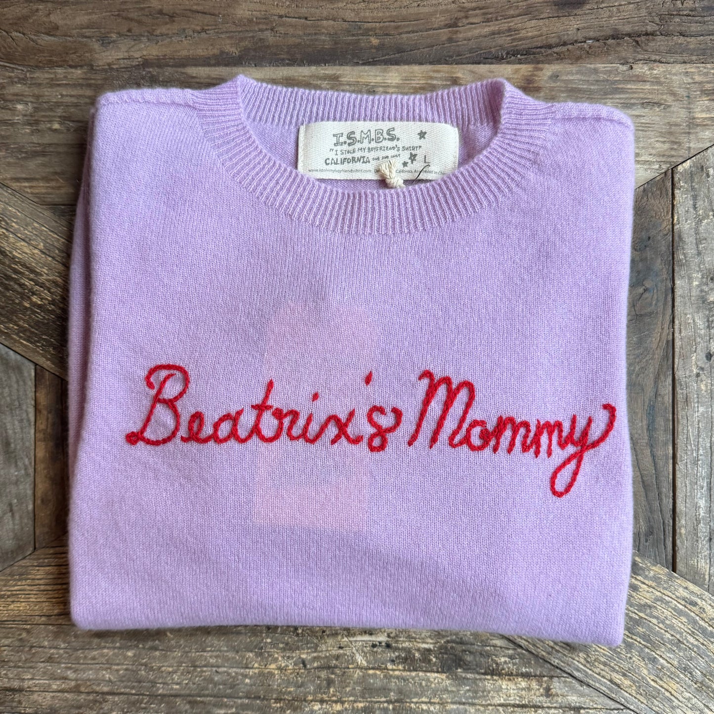 100% Cashmere Sweater - Customize Your Embroidery Wording(12 Colors)