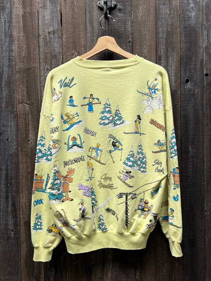 Vintage Allover Sweatshirt -OS-Customize Your Embroidery Wording