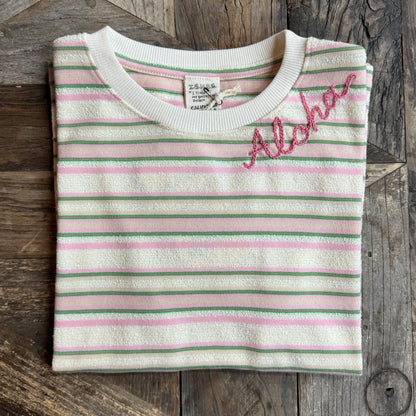 TERRY TEE -CUSTOM HAND EMBROIDERY(4 Colors)