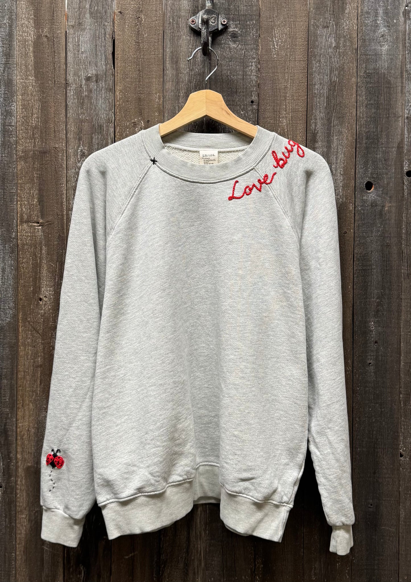 lovebug Sweatshirt-Customize Your Embroidery Wording (16 Colors)