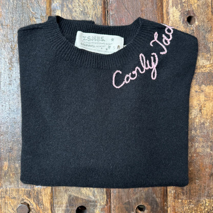 100% Cashmere Sweater - Customize Your Embroidery Wording(12 Colors)