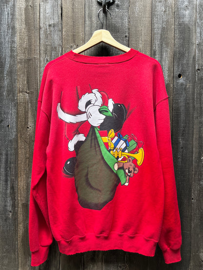 Vintage Christmas Mickey Mouse Sweatshirt-M-Customize Your Embroidery Wording