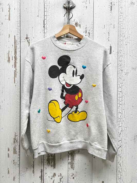 ALL MY HEART Vintage Mickey Sweatshirt-S,M,L- Customize Your Embroidery Wording