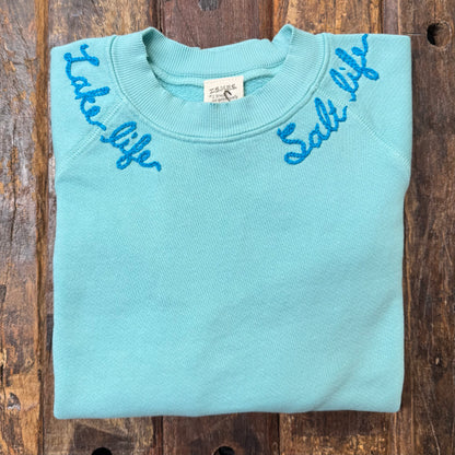 SKY SWEATS WITH CUSTOM HAND EMBROIDERY