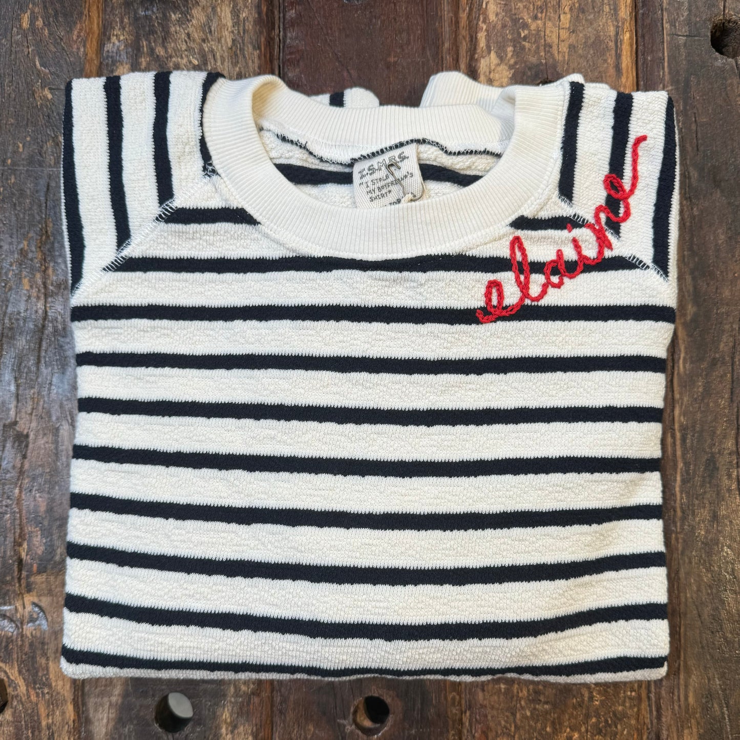 MALIBU 24 STRIPED SWEATSHIRT WITH CUSTOM HAND EMBROIDERY-2 COLORS