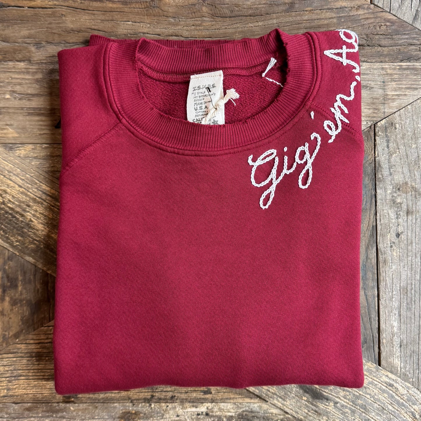 CUT & SEW COLOR WARM COLOR SWEATS WITH CUSTOM HAND EMBROIDERY (11 Colors)