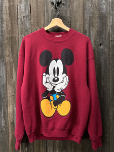 Vintage Mickey Sweatshirt-L- Customize Your Embroidery Wording