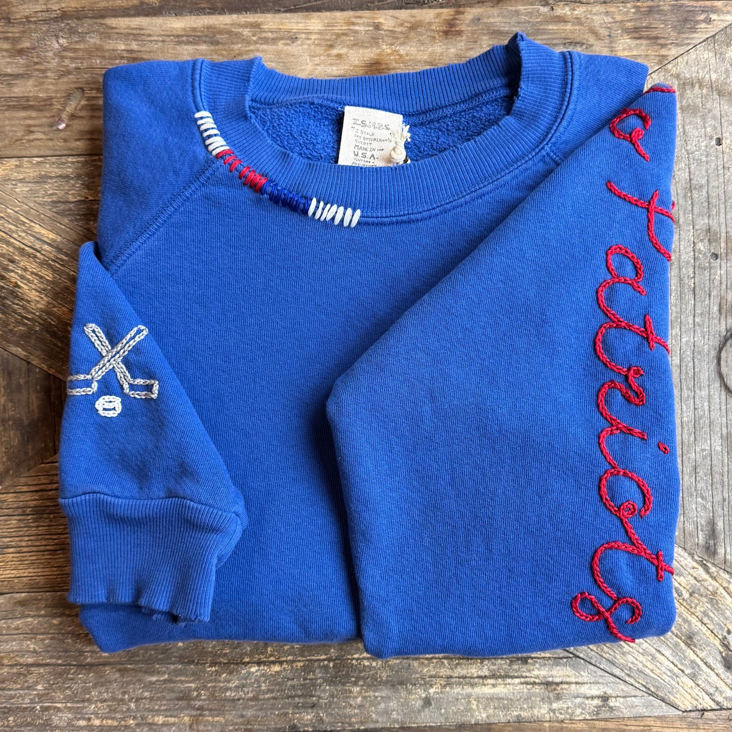 SPORTS TEAM HAND CUSTOM EMBROIDERY ON SLEEVE(20Colors)