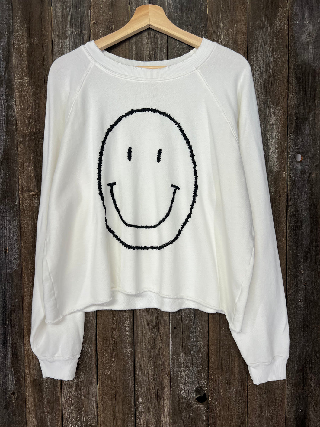 Big Smiley Cropped Sweatshirt-OS