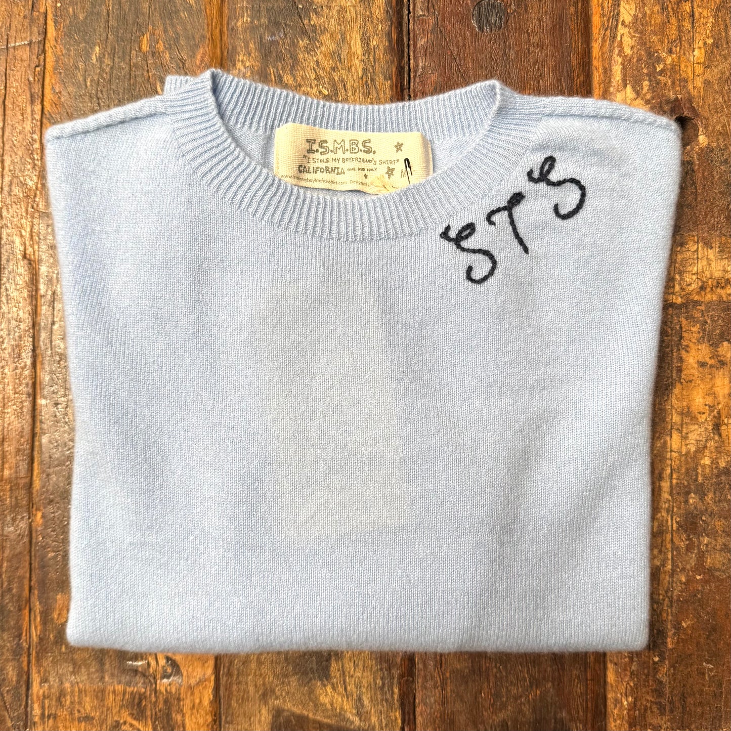 100% Cashmere Sweater - Customize Your Embroidery Wording(12 Colors)