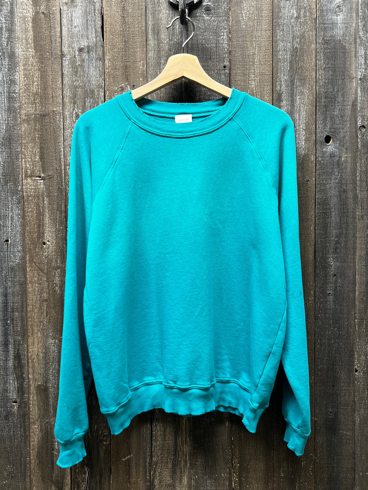 TEAL L/S SWEATS WITH CUSTOM HAND EMBROIDERY