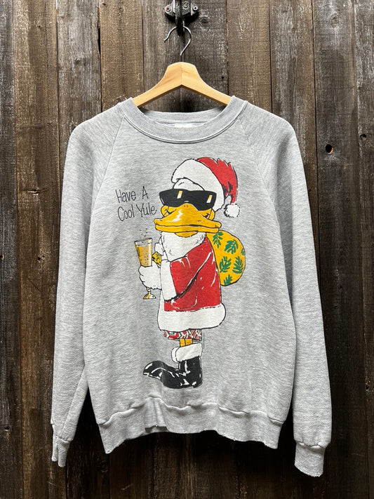 Vintage Santa Duck Sweatshirt-S/M -Customize Your Embroidery Wording