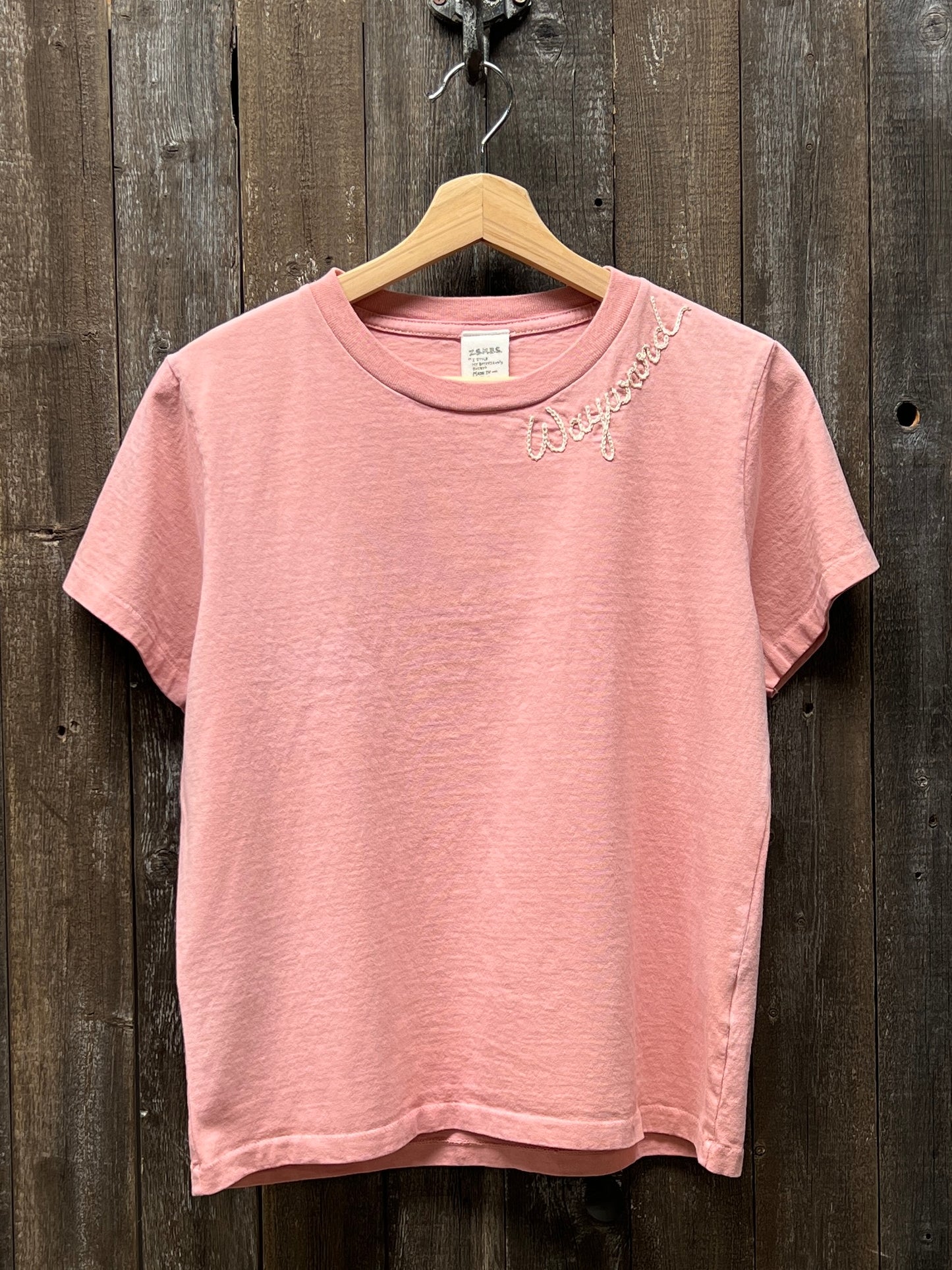 BLUSH 24 S/S TEE WITH CUSTOM HAND EMBROIDERY