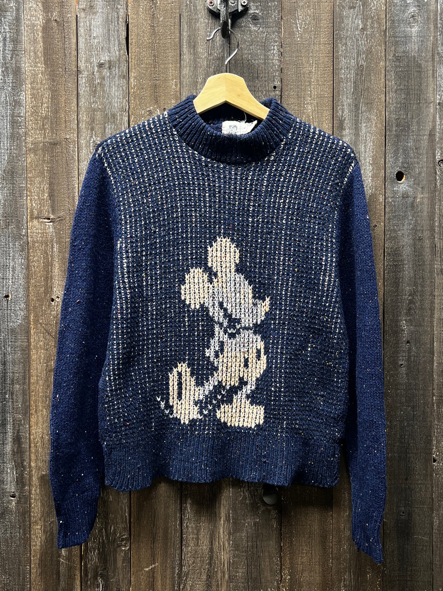 Vintage 70s Mickey Sweater-S-Customize Your Embroidery Wording