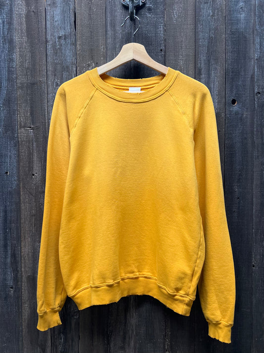 YELLOW L/S SWEATS WITH CUSTOM HAND EMBROIDERY