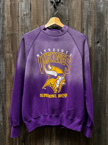 Vintage Minnesota Vikings Sweatshirt -M/L-Customize Your Embroidery Wording