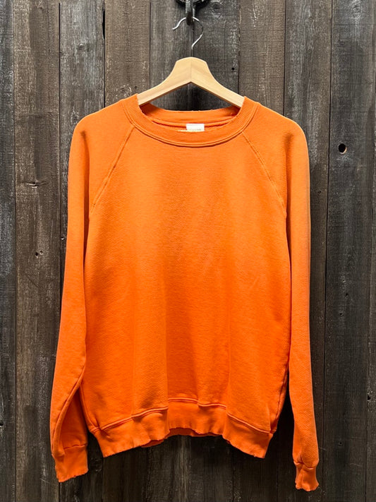 ORANGE L/S SWEATS WITH CUSTOM HAND EMBROIDERY