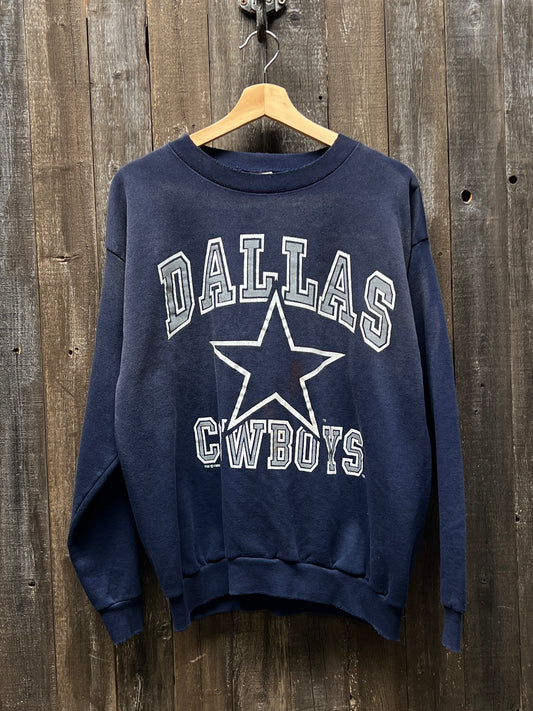Vintage Dallas Cowboys Sweatshirt -L-Customize Your Embroidery Wording