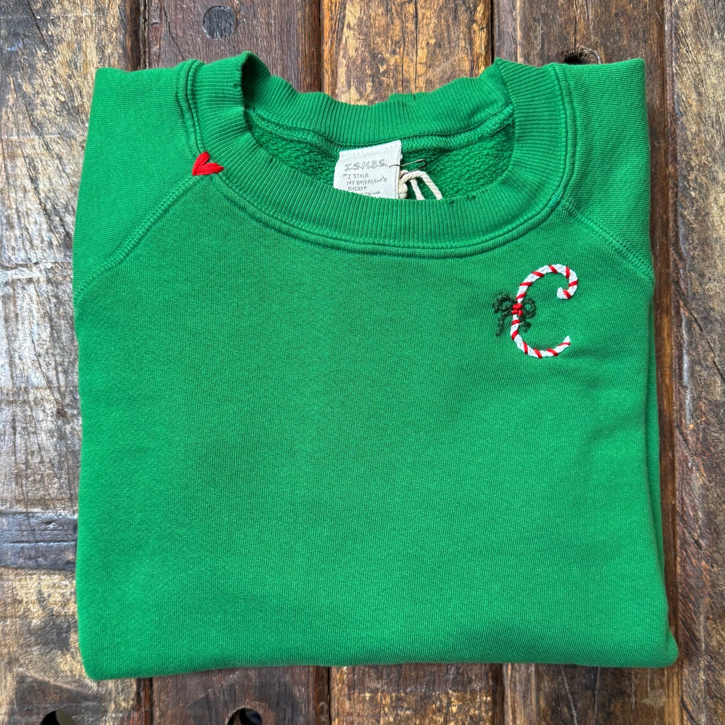 Candy Cane Monogram(Choose Your Alphabet) Sweatshirt
