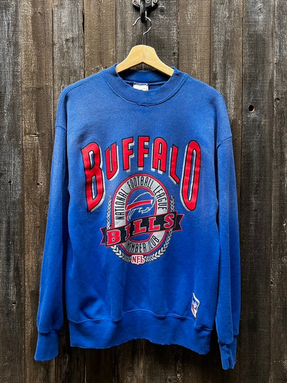 Vintage Buffalo Bills Sweatshirt -L-Customize Your Embroidery Wording