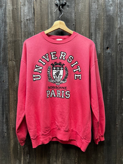 Vintage Sorbonne Paris Sweatshirt -L-Customize Your Embroidery Wording