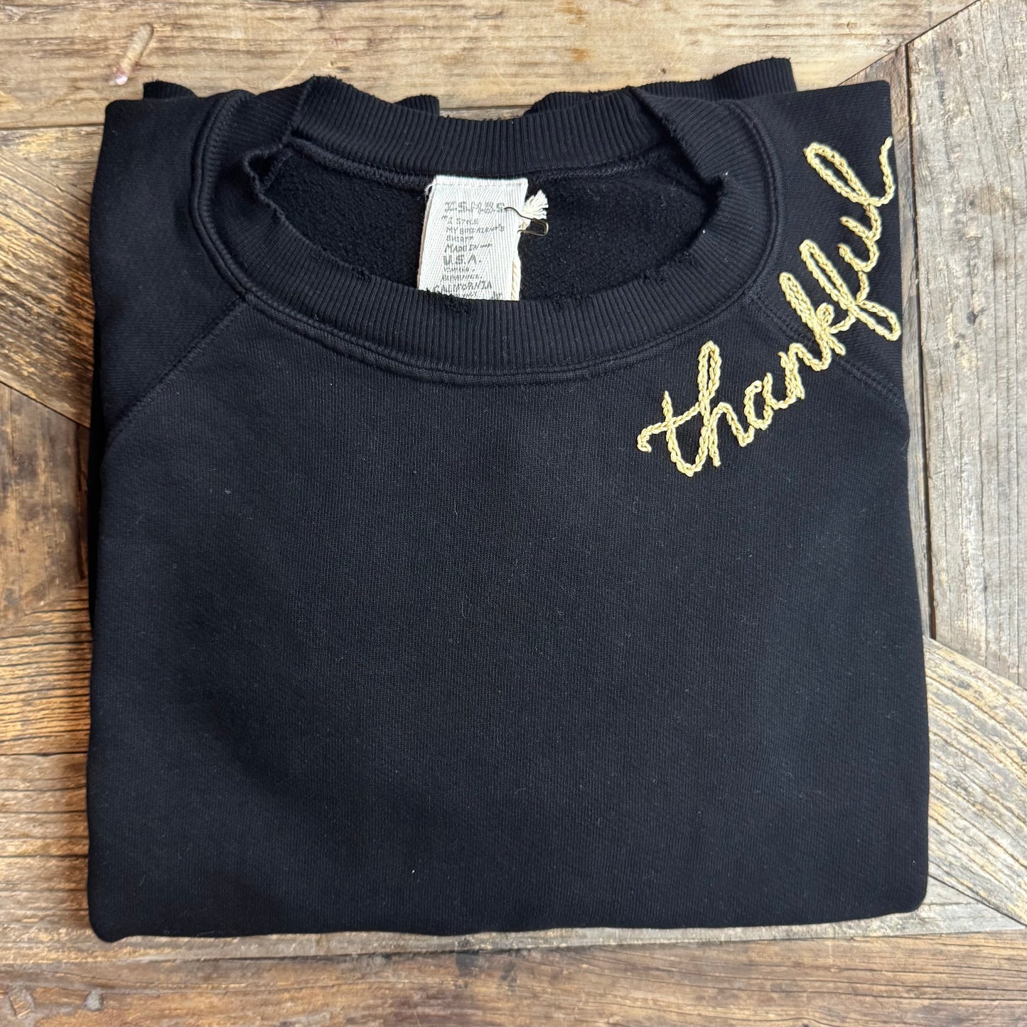Choose Grateful or Thankful Custom Hand Embroidered Sweatshirts  (20 Colors)