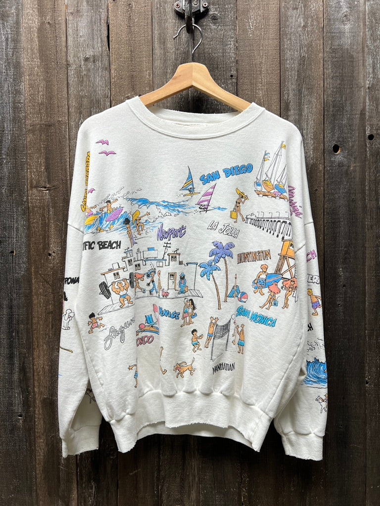 Vintage Allover Sweatshirt -OS-Customize Your Embroidery Wording
