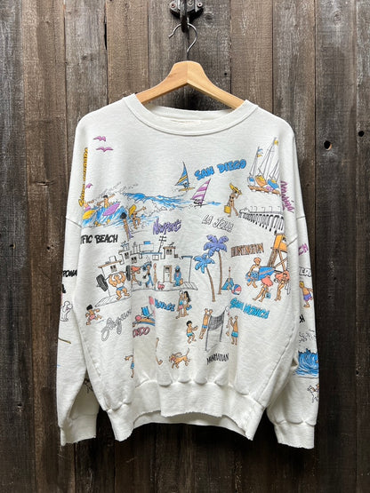 Vintage Allover Sweatshirt -OS-Customize Your Embroidery Wording