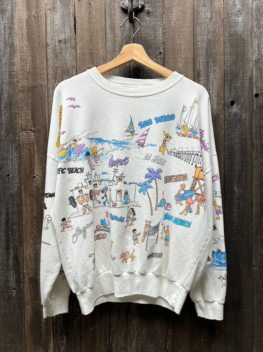 Vintage Allover Sweatshirt -OS-Customize Your Embroidery Wording