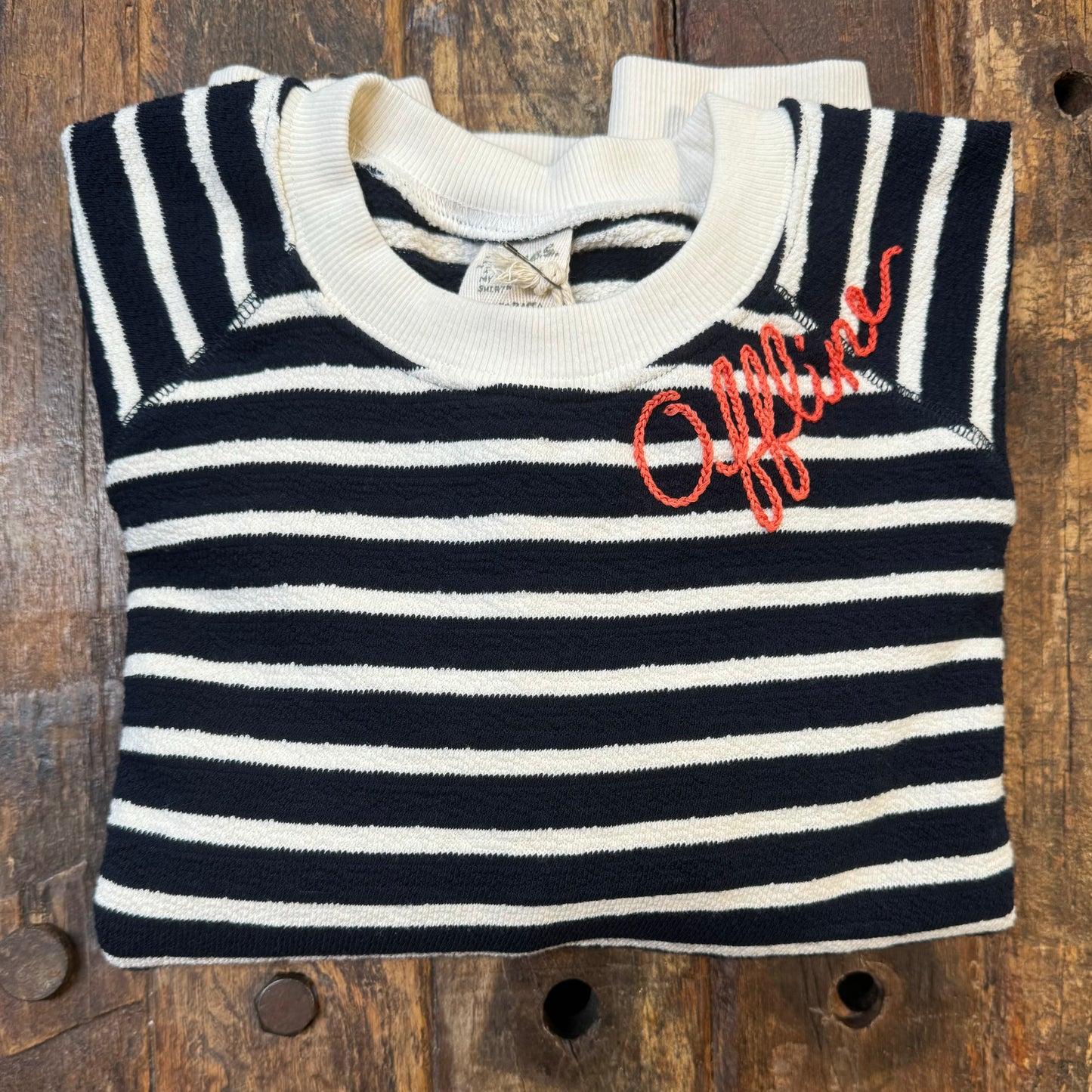 MALIBU 24 STRIPED SWEATSHIRT WITH CUSTOM HAND EMBROIDERY-2 COLORS